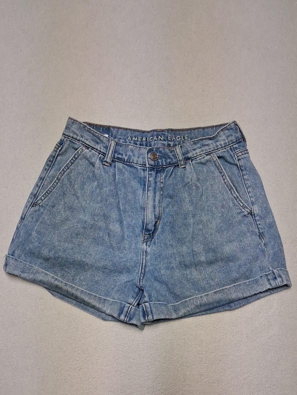 American Eagle Outfitters Light Wash Denim Paperbag Shorts
